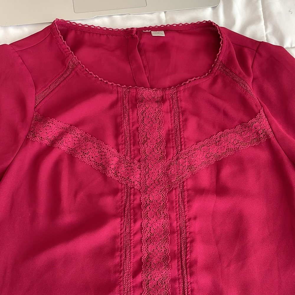 Burgundy Back Button Up Blouse